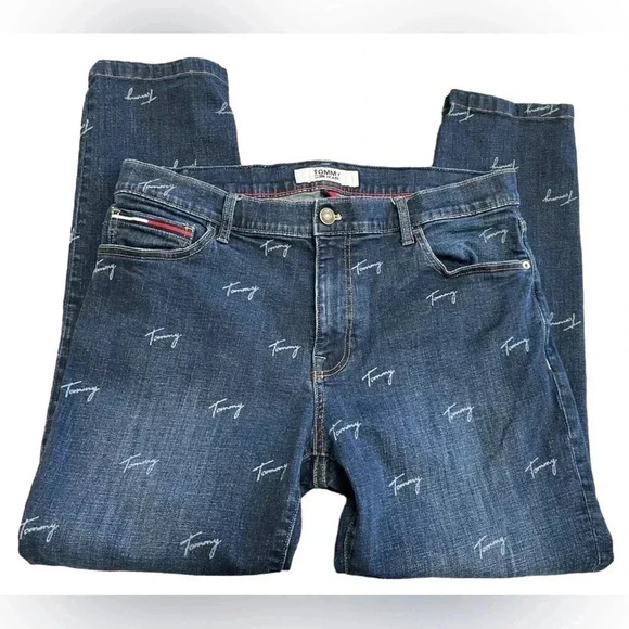 Tommy Hilfiger Logo Printed Jeans Size 36 - Picture 6 of 13